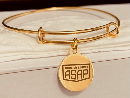 ASAP Logo Engraved Gold Charm Bracelet