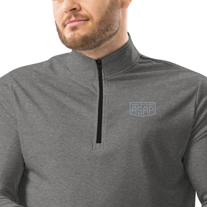 Quarter Zip Pullover White Shield Logo