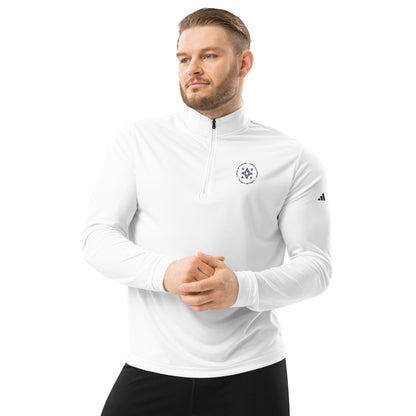 Quarter Zip Pullover Circular Logo Dark Stitching