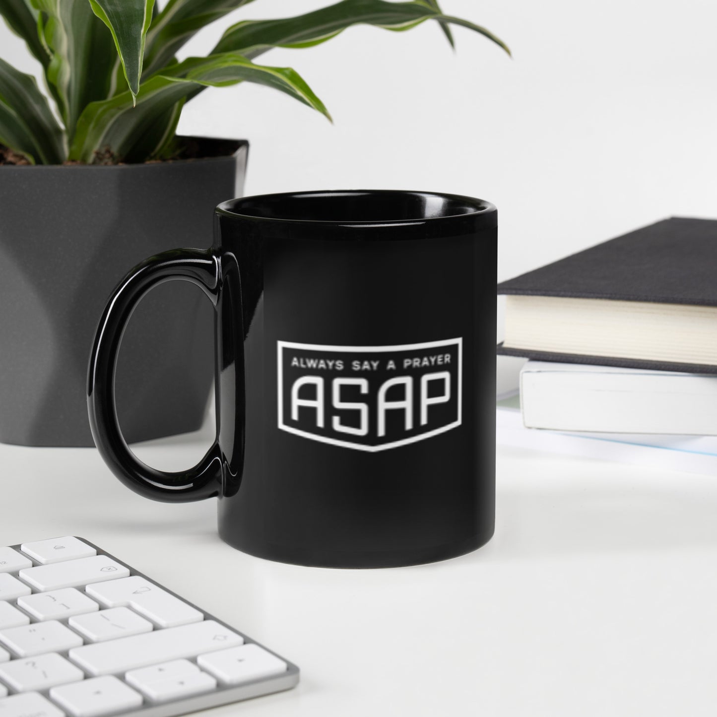 Ceramic Black Mug Shield Logo