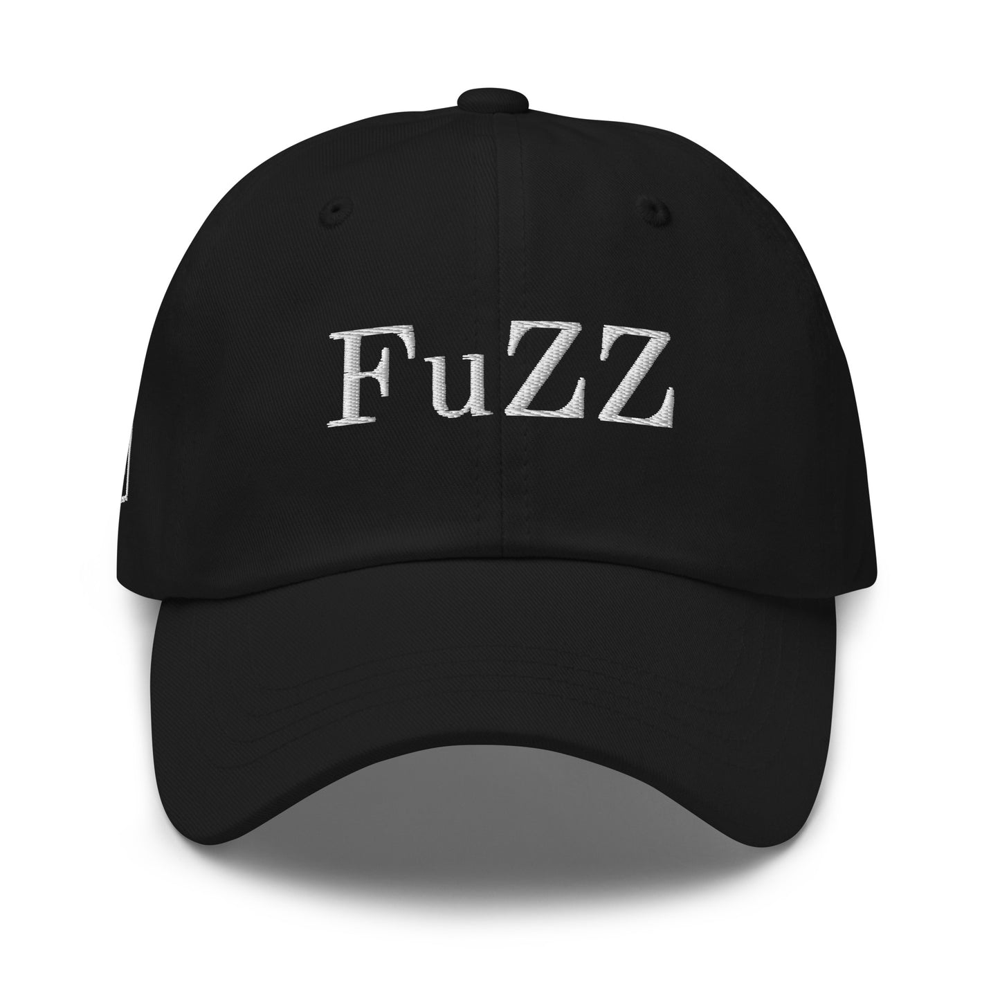 Unisex FuZZ Dad Hat Black with White Threads