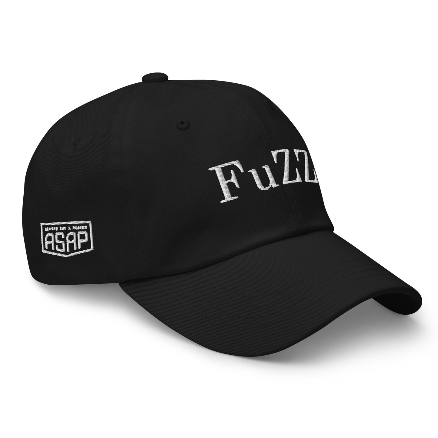 Unisex FuZZ Dad Hat Black with White Threads