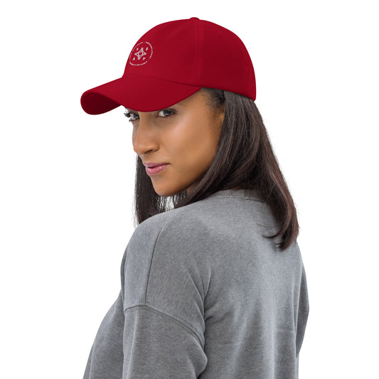 Unisex Dad Hat White Circular Logo