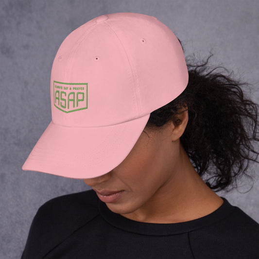 Unisex Dad Hat Pink and Green Shield Logo