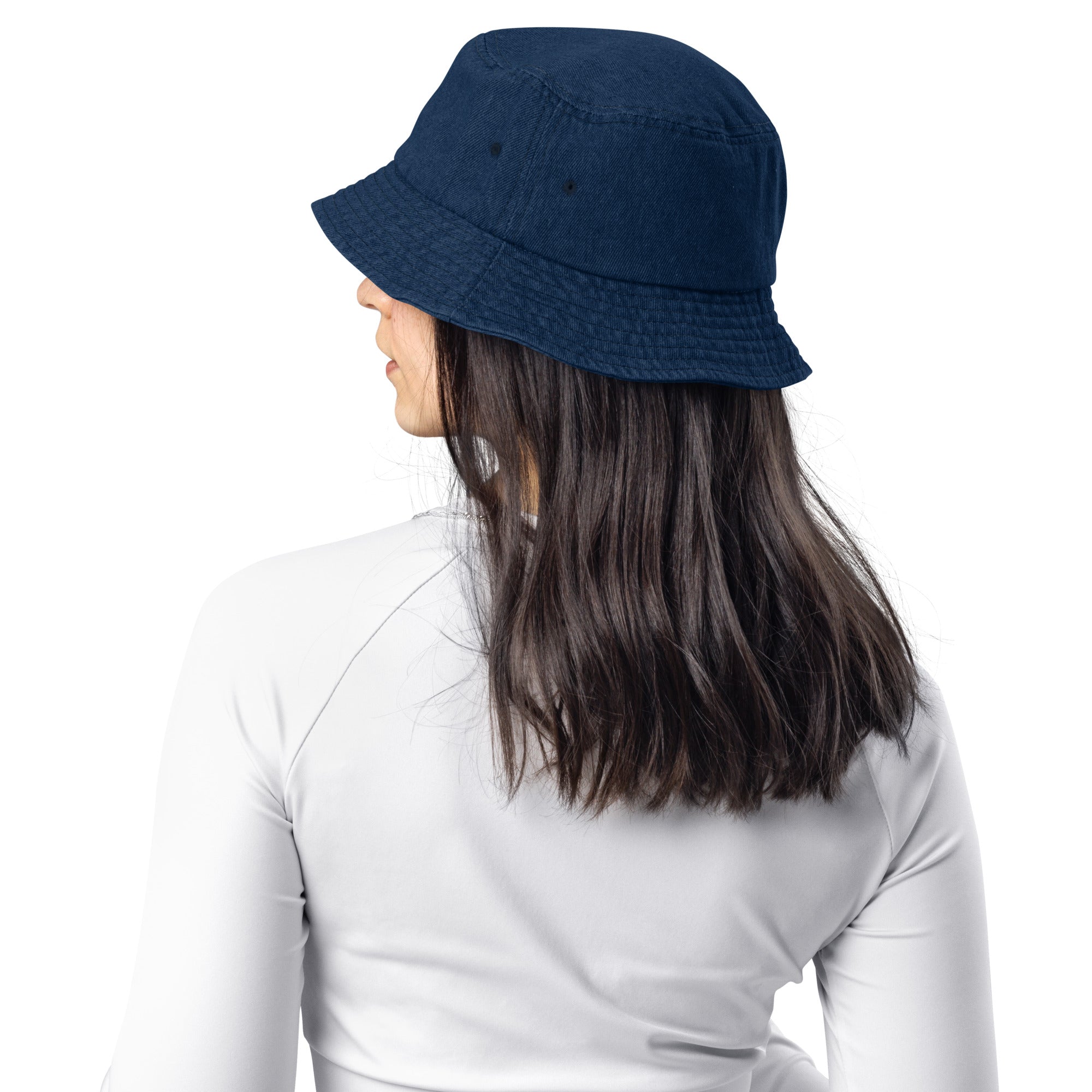 Bucket Hat Denim Reversible with Circular Logo