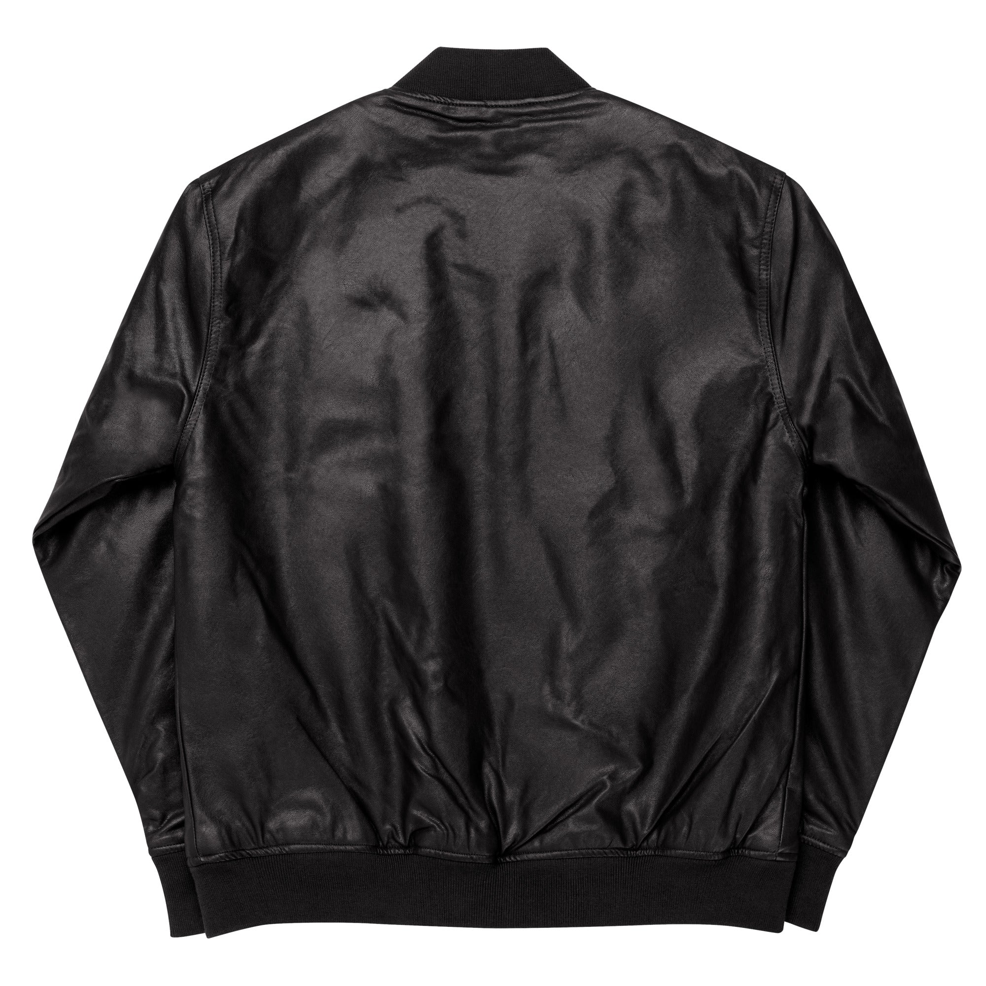 Vegan Leather Bomber Jacket ASAP Logo on FRONT ONLY