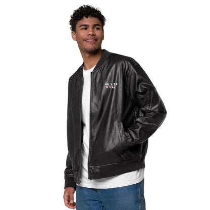 Vegan Leather Bomber Jacket ASAP Logo on FRONT & BACK