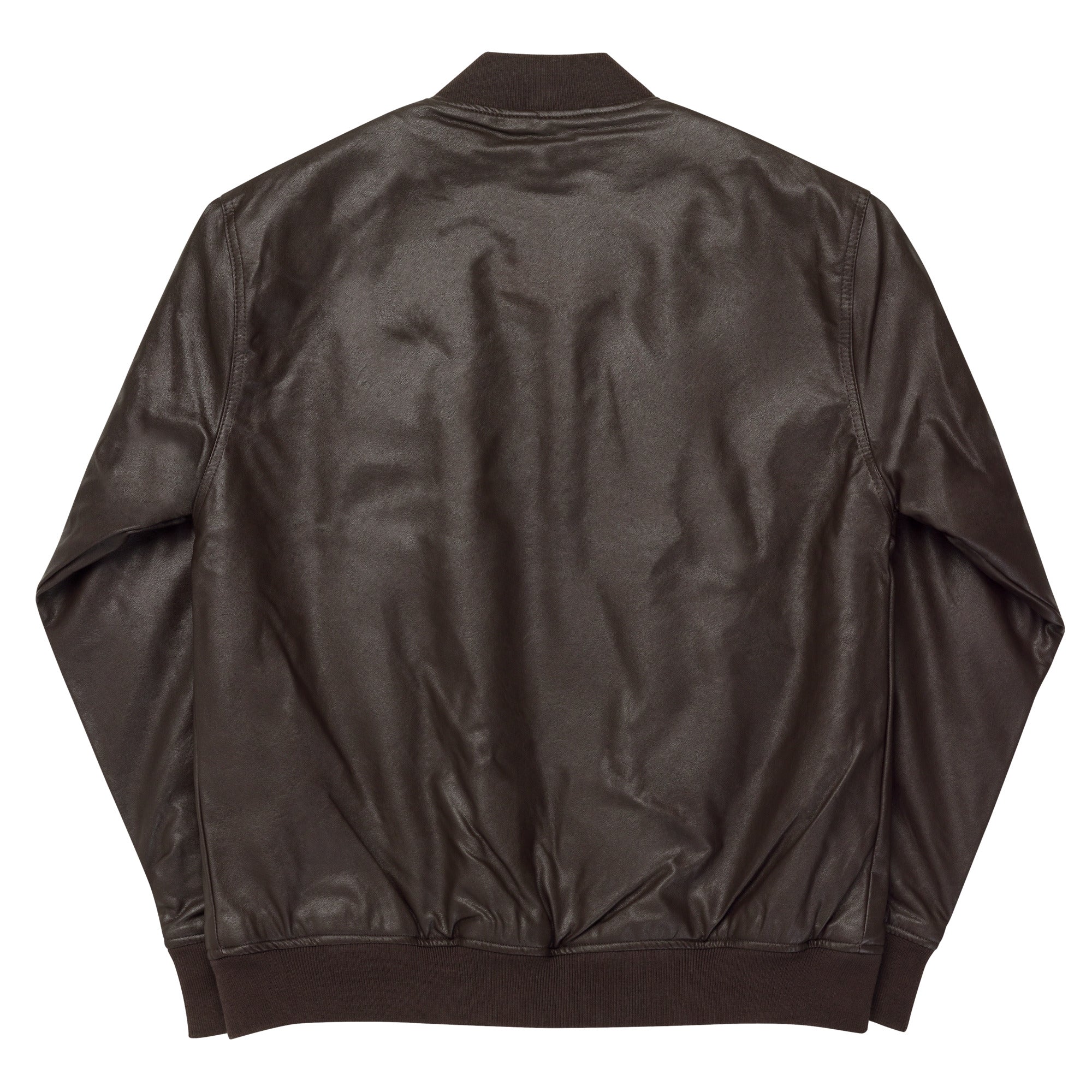 Vegan Leather Bomber Jacket ASAP Logo on FRONT ONLY