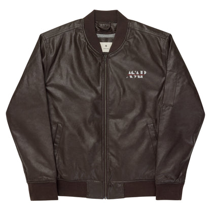 Vegan Leather Bomber Jacket ASAP Logo on FRONT ONLY