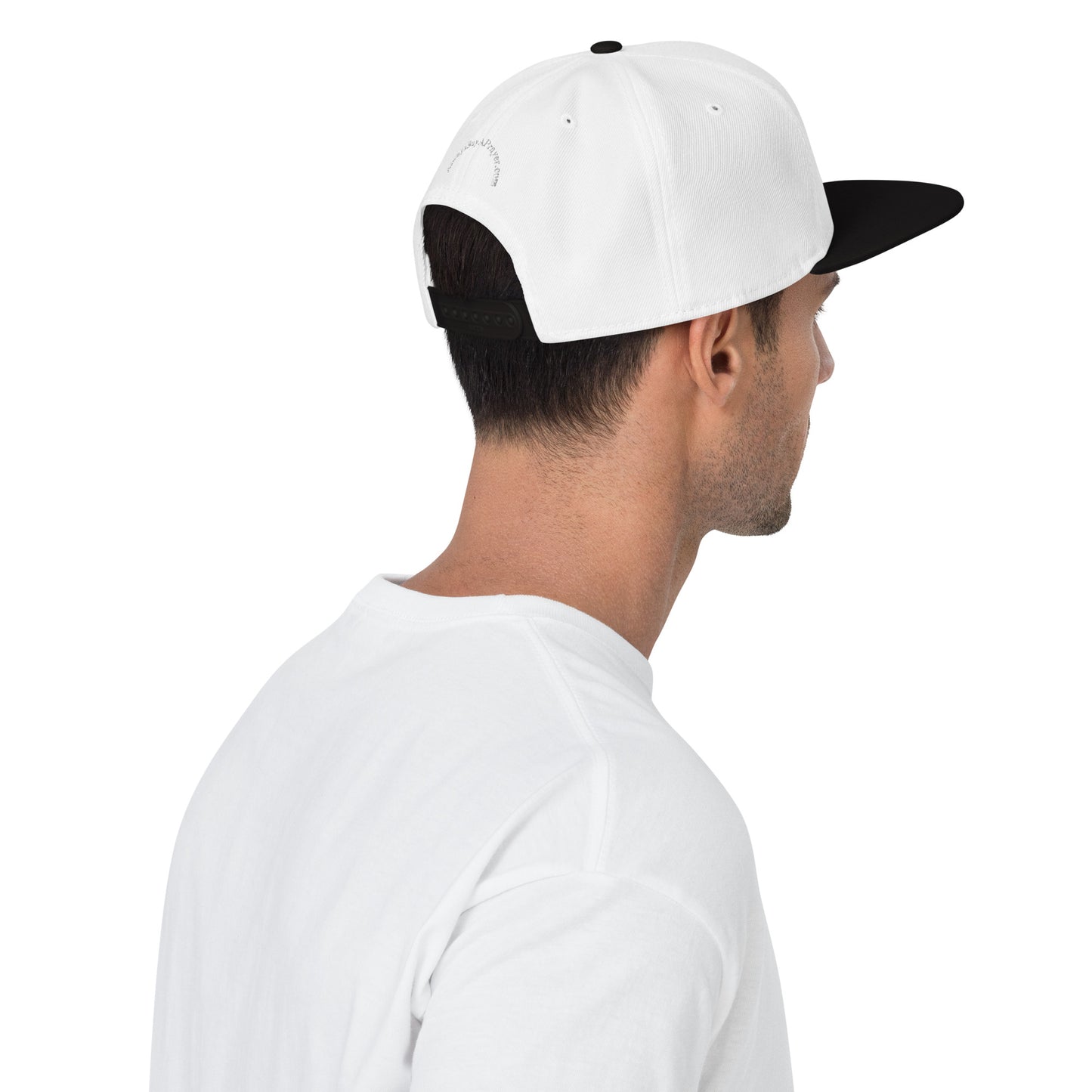 Snapback Hat White Circular Logo