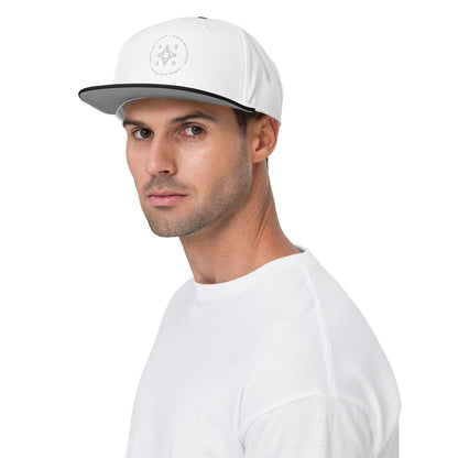 Snapback Hat White Circular Logo