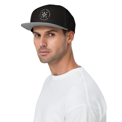 Snapback Hat White Circular Logo