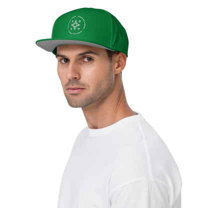 Snapback Hat White Circular Logo