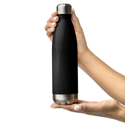 Stainless Steel Black Water Bottle Shield Logo