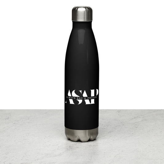 Stainless Steel Black Water Bottle ASAP Logo