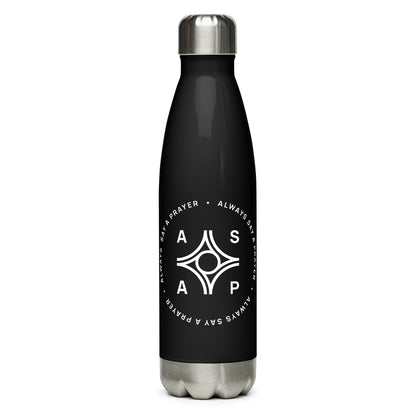 Stainless Steel Black Water Bottle Circular Logo