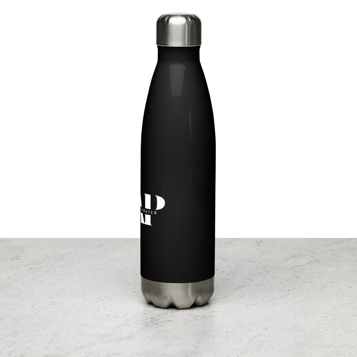 Stainless Steel Black Water Bottle ASAP Logo