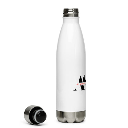 Stainless Steel White Water Bottle ASAP Logo