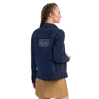 Unisex Denim Jacket Shield Logo FRONT and BACK