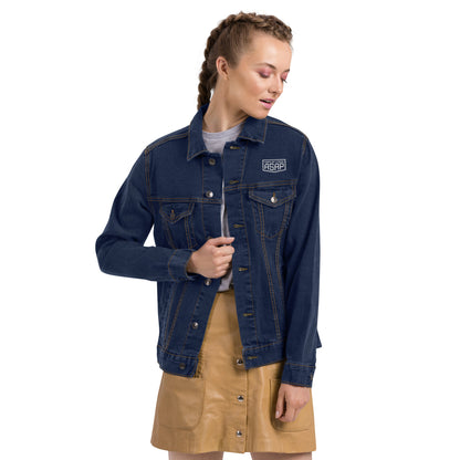 Unisex Denim Jacket Shield Logo FRONT and BACK