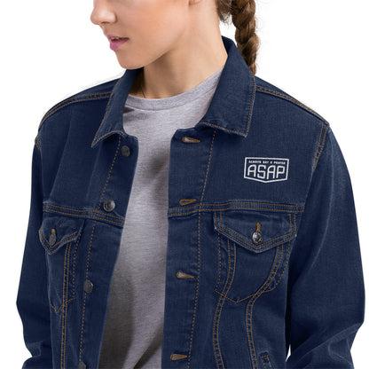 Unisex Denim Jacket Shield Logo FRONT and BACK