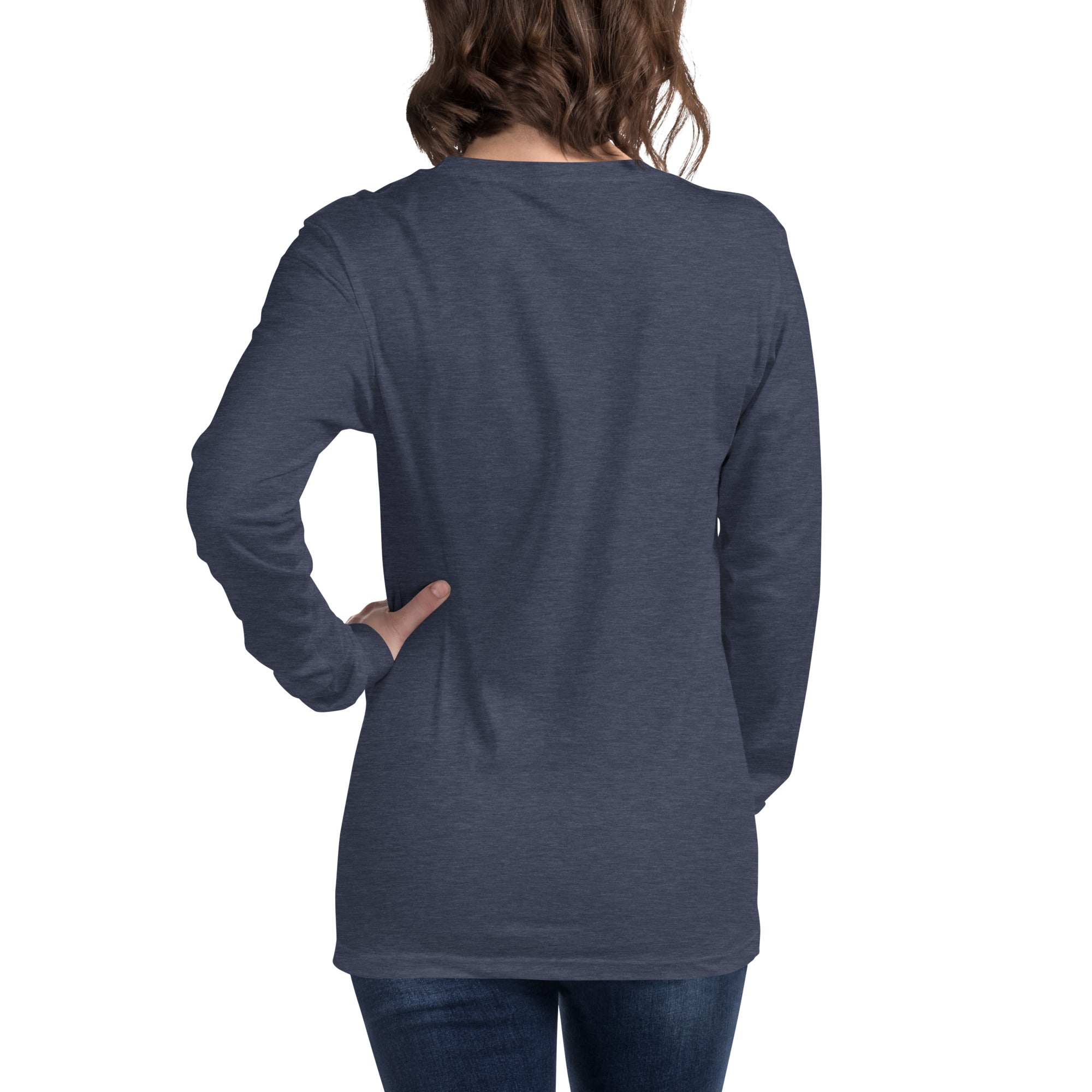 women wearing a long neva sleeve tee with white asap print