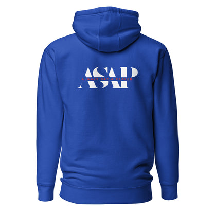 Unisex Hoodie White ASAP Logo Front and Back