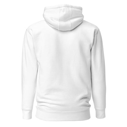 Unisex Hoodie White Shield Logo Front and Back