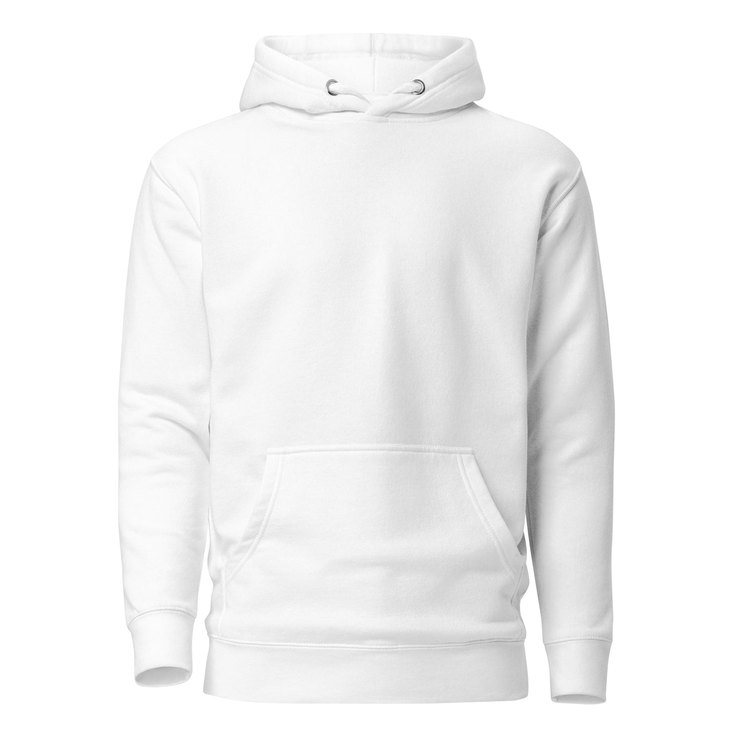 Unisex Hoodie White Shield Logo Front and Back