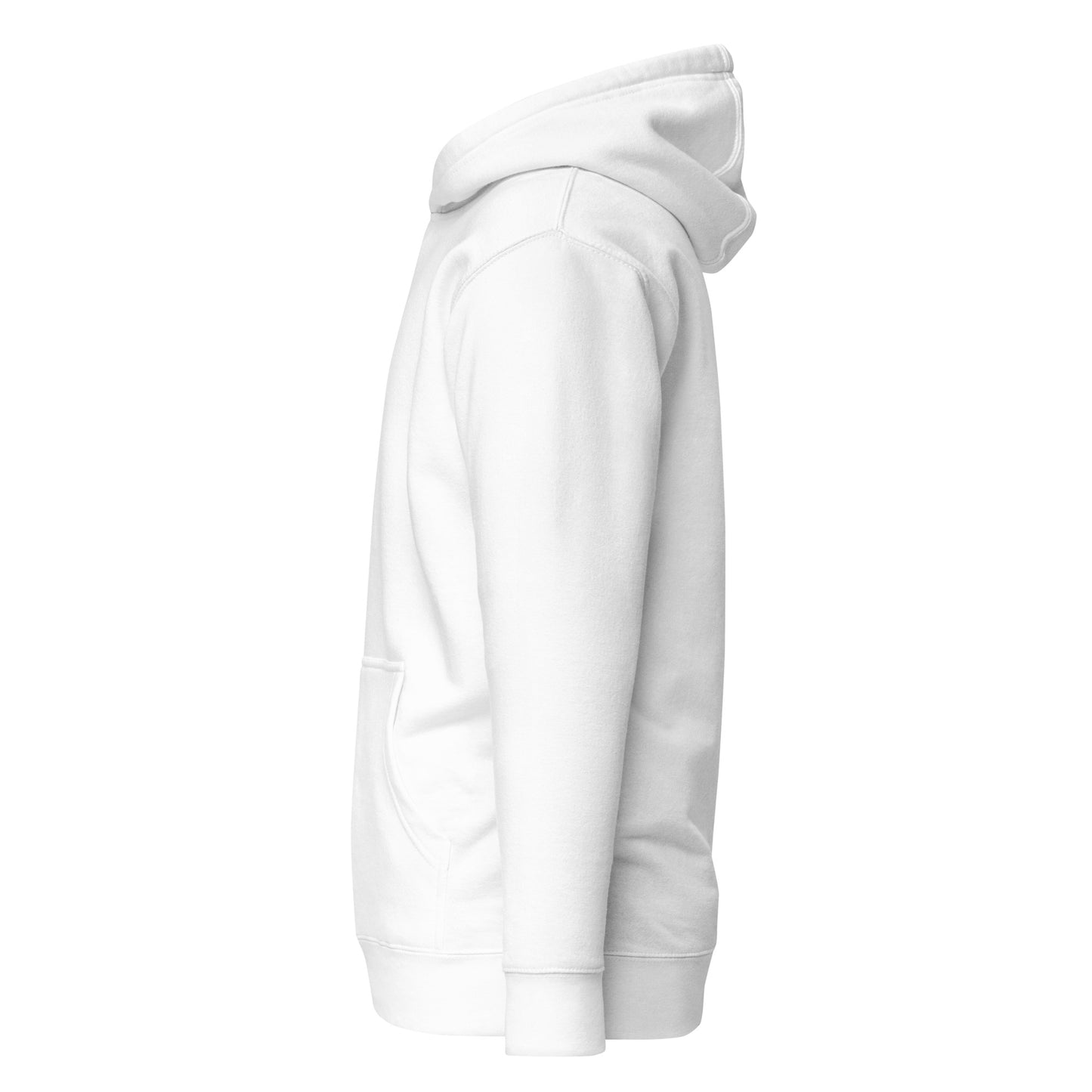 Unisex Hoodie White Shield Logo Front and Back