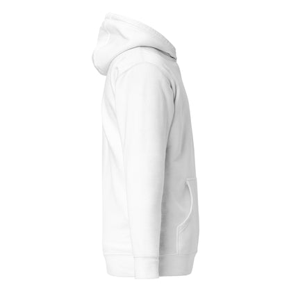 Unisex Hoodie White Shield Logo Front and Back