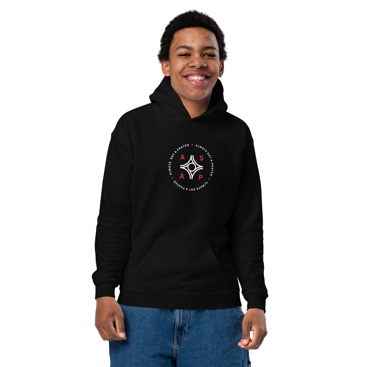 Kids and Youth Heavy Blend Hoodie Circular Logo