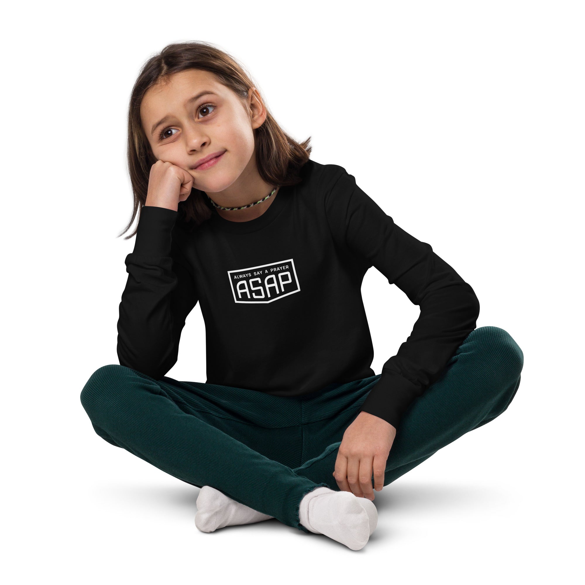 Kids and Youth Cotton Long Sleeve Tee Shield Logo