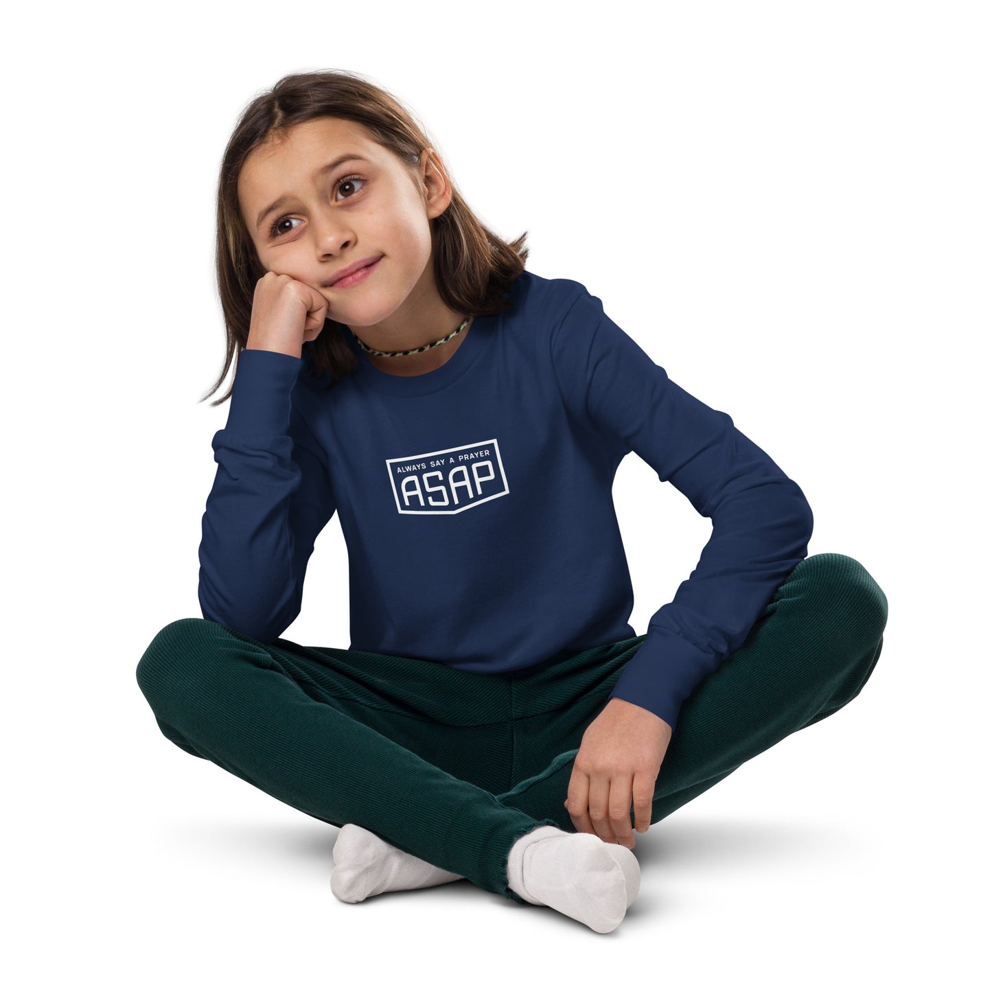 Kids and Youth Cotton Long Sleeve Tee Shield Logo